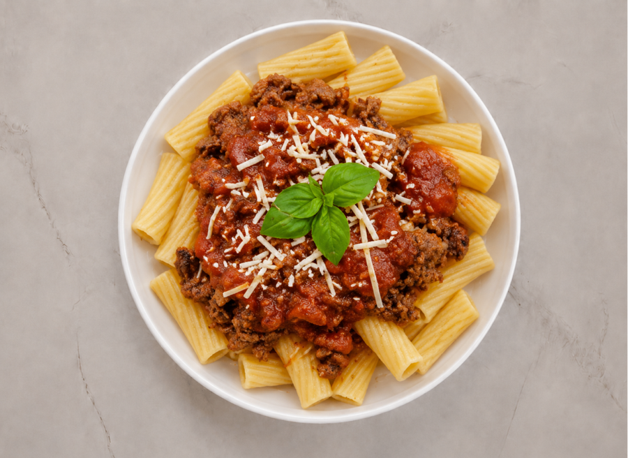 Rigatoni with Bolognese Sauce